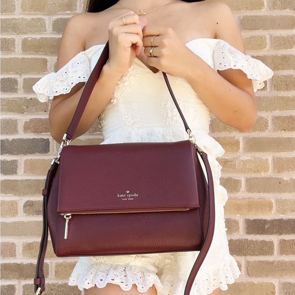 Kate Spade Pebbled Leather Flap Shoulder Bag - Picture 1 of 4